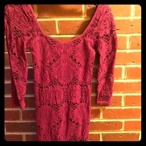 Free People Maroon Lace dress